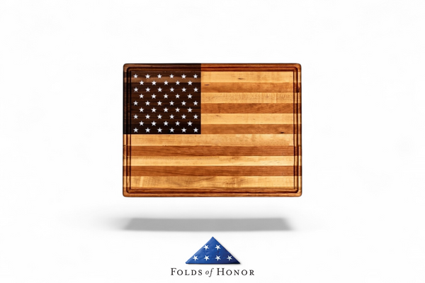 RoseWood American Flag Cutting Board Block