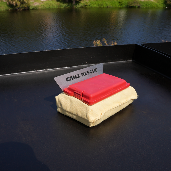 Griddle Cleaner Head With Metal Grill Rescue Scraper | The McLemore Boys