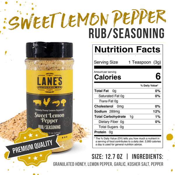Sweet Lemon Pepper Seasoning Nutritional Facts | Lane's BBQ | The McLemore Boys