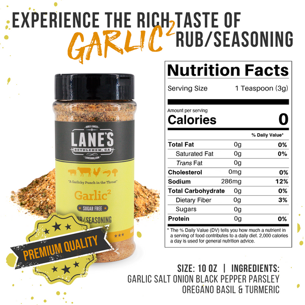 Garlic Seasoning Nutritional Facts | Lane's BBQ | The McLemore Boys