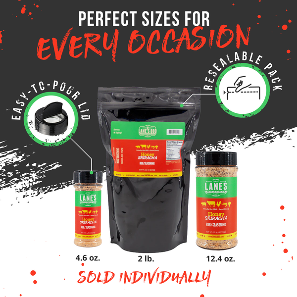 Honey Sriracha Seasoning Various Sizes | Lane's BBQ | The McLemore Boys