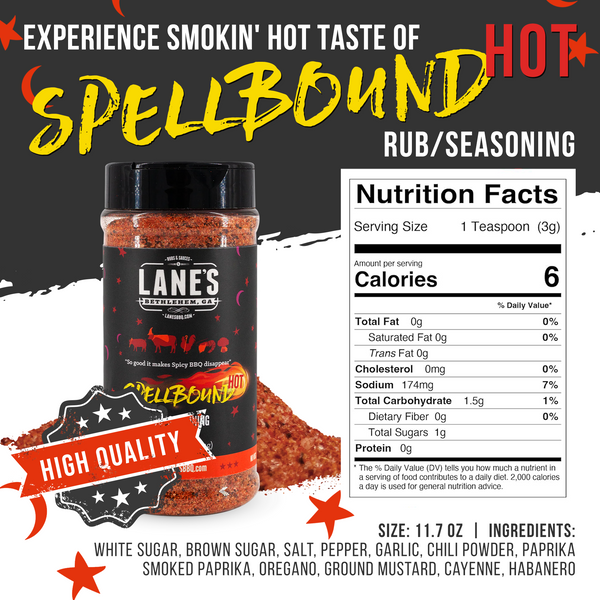 Spellbound Hot Seasonings Nutritional Facts | Lane's BBQ | The McLemore Boys