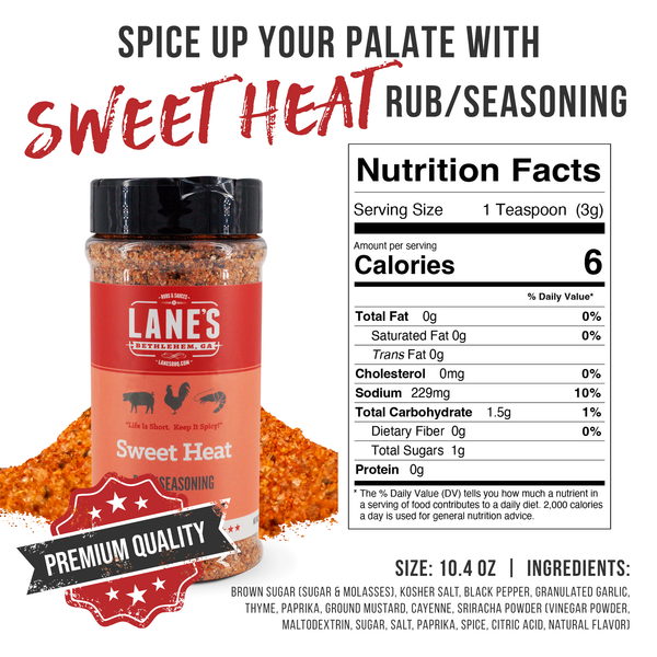 Sweet Heat Seasoning Nutritional Facts | Lane's BBQ | The McLemore Boys