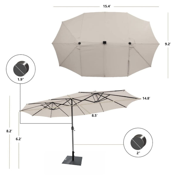 15' Triple Apex Solar Umbrella