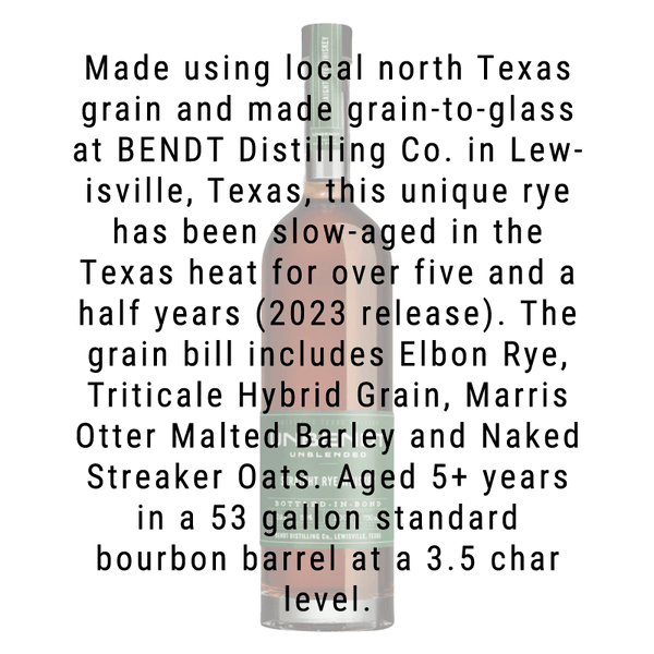 Bendt Distilling Unbendt Bottled in Bond Straight Rye Whiskey 750mL