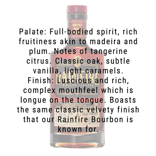 Firewater Distillery Rainfire Bourbon Whiskey Finished in Cabernet Sauvignon Barrels 750mL