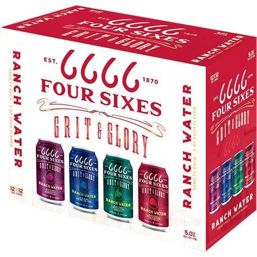 Four Sixes Grit & Glory Ranch Water Hard Seltzer Variety 12 Pack 12.oz