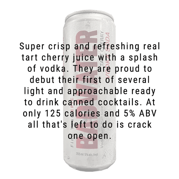 Hewn Spirits Badwater Tart Cherry Vodka Soda 12.oz 4 Pack