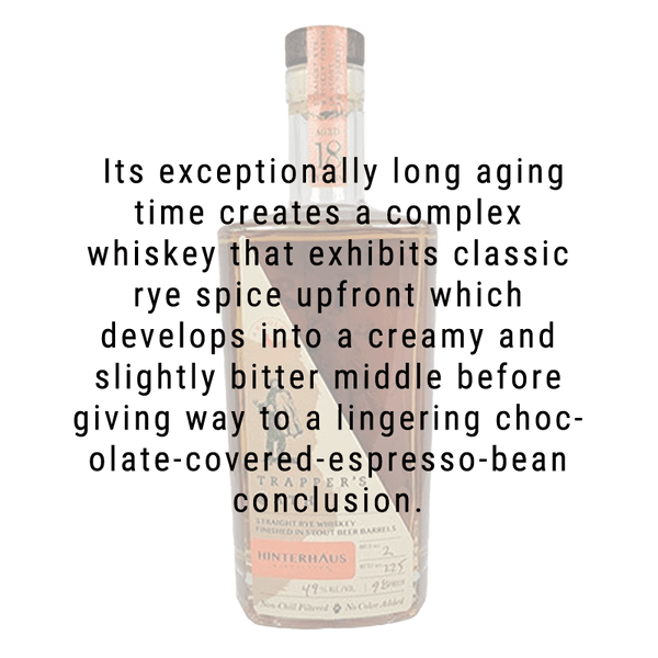 Hinterhaus Distilling Trapper's Oath Extra Aged Rye Whiskey 750mL