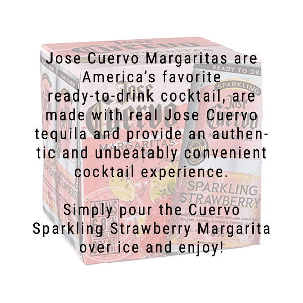 Jose Cuervo Authentic Sparkling Strawberry Margarita 355mL 4 Pack