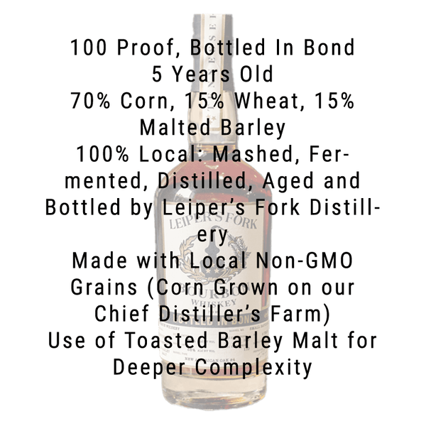 Leiper's Fork Bottled in Bond Bourbon Whiskey 750mL