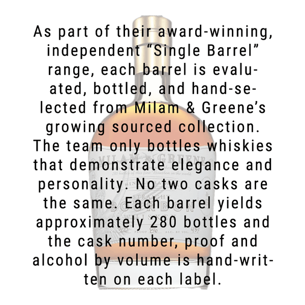 Milam & Greene Single Barrel Straight Bourbon Whiskey 750mL