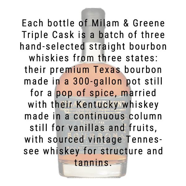 Milam & Greene Triple Cask Straight Bourbon Whiskey 750mL