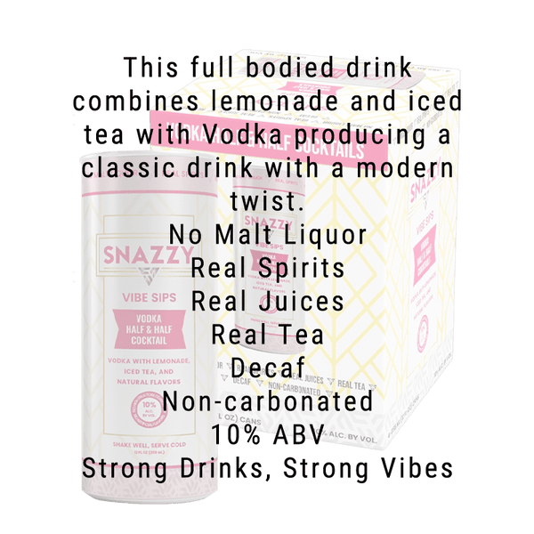 Snazzy Vodka Half & Half cocktail 4 Pack
