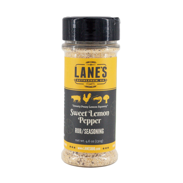 Sweet Lemon Pepper Seasoning Small Bottle | Lane's BBQ | The McLemore Boys