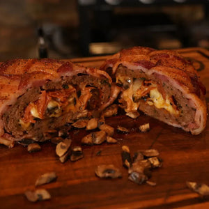 Bacon Wrapped Cheeseburger Pizza Fatty