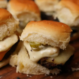 Griddled Smashed Mini Cheeseburger Sliders