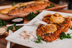 Johnboy’s Smoked Lemon Salmon with Bourbon Glaze