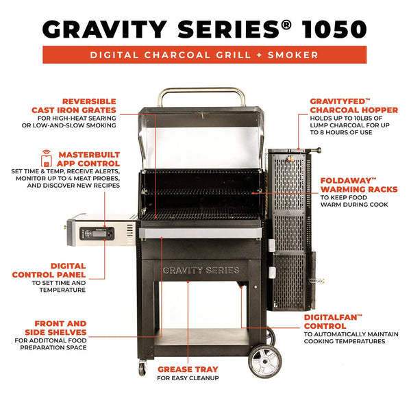 Gravity Series® 1050 Digital Charcoal Grill + Smoker