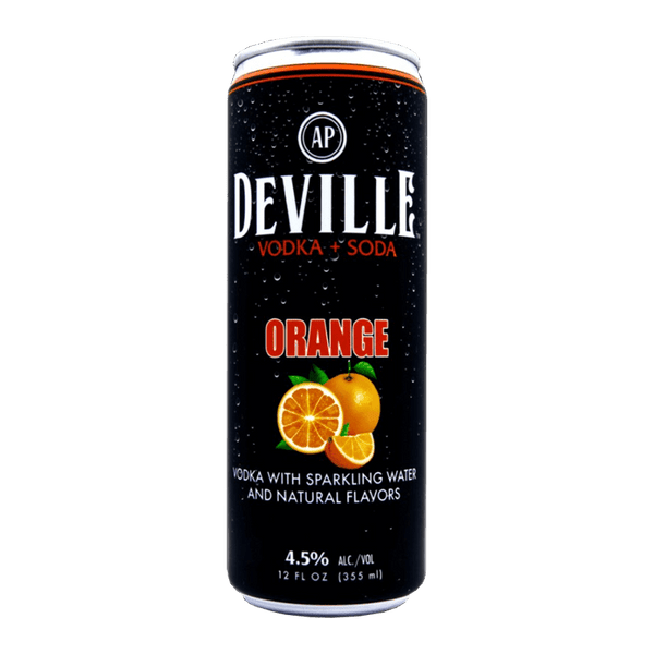 Deville Beverage Co. Vodka + Soda Orange 12.oz 4 Pack