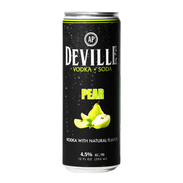 Deville Beverage Co. Vodka + Soda Pear 12.oz 4 Pack