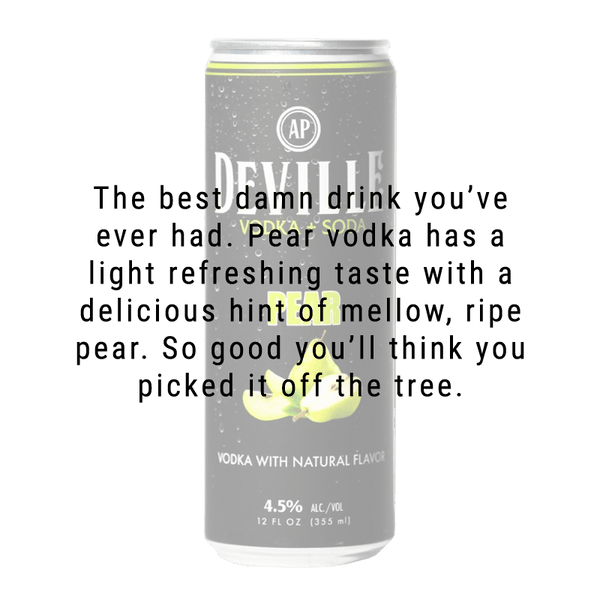 Deville Beverage Co. Vodka + Soda Pear 12.oz 4 Pack