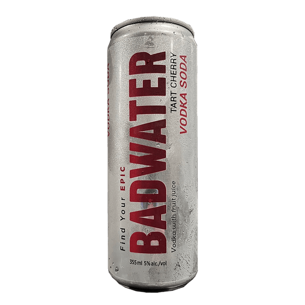 Hewn Spirits Badwater Tart Cherry Vodka Soda 12.oz 4 Pack