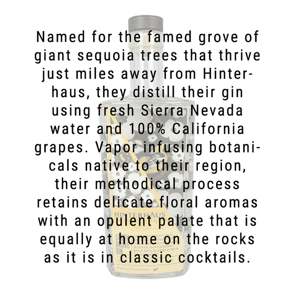 Hinterhaus Distilling South Grove Gin 750mL