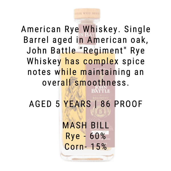 John Battle Regiment Rye Whiskey 750ml