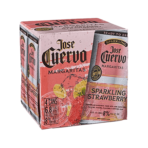 Jose Cuervo Authentic Sparkling Strawberry Margarita 355mL 4 Pack