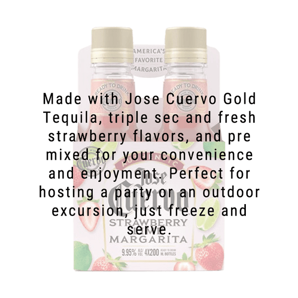Jose Cuervo Authentic Strawberry Lime Margarita 200mL 4 Pack