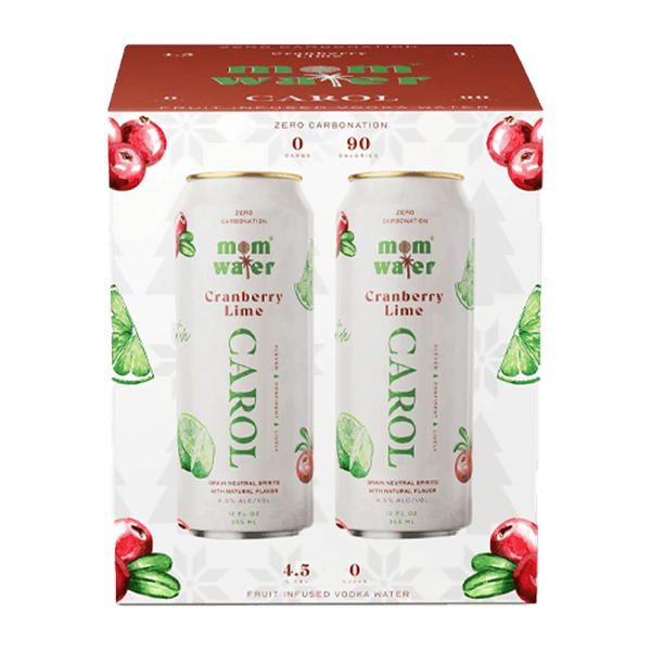 Mom Water Carol - Cranberry Lime Cocktail 12.oz 4 Pack