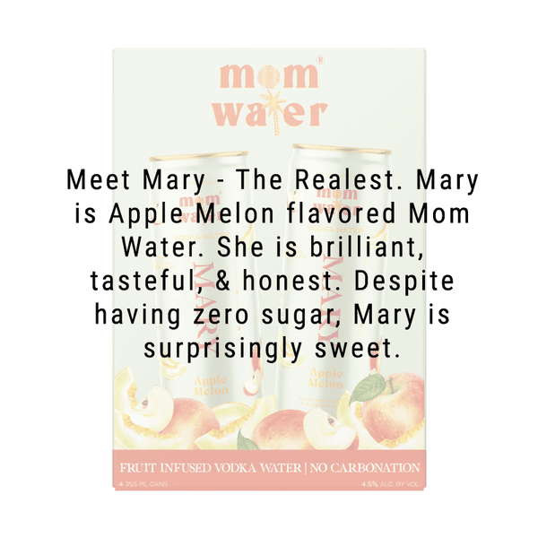 Mom Water Mary - Apple Melon 12.oz 4 Pack