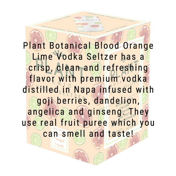 Plant Botanical Vodka Seltzer Blood Orange Lime 12.oz 4 pack