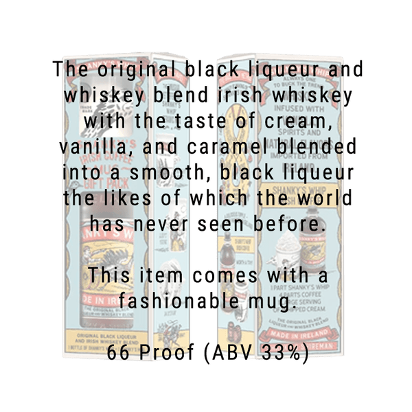 Shanky's Whip Vanilla Whiskey with Coffee Mug Gift Pack 750ml