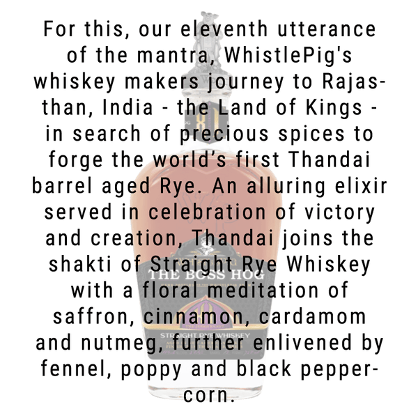 Whistlepig Boss Hog XI Rye Whiskey 750mL